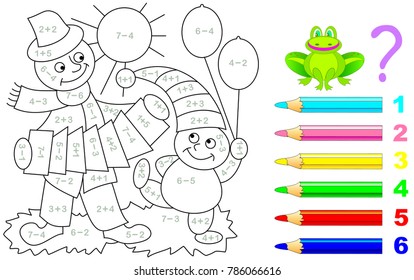 Mathematical Worksheet Young Children On Addition Stock Vector (Royalty ...