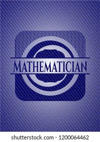 Mathematician badge with denim background