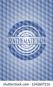 Mathematician blue polygonal emblem.