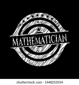 Mathematician chalkboard emblem. Vector Illustration. Detailed.