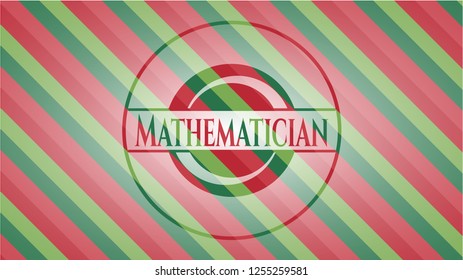 Mathematician christmas badge background.