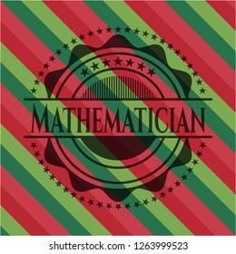 Mathematician christmas badge background.