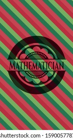 Mathematician christmas emblem. Vector Illustration. Detailed.