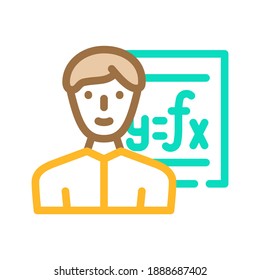 Mathematiker Ingenieur Arbeiter Farbe Symbol Vektor. Werksunterschrift des Mathematikers. einzelne Symbolillustration