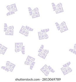 mathematician engineer worker glyph vector seamless pattern. mathematician engineer worker signthin illustration