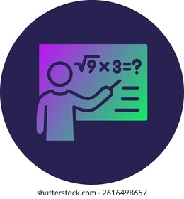 Mathematician Glyph Circle Gradient Icon
