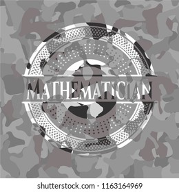 Mathematician grey camouflaged emblem