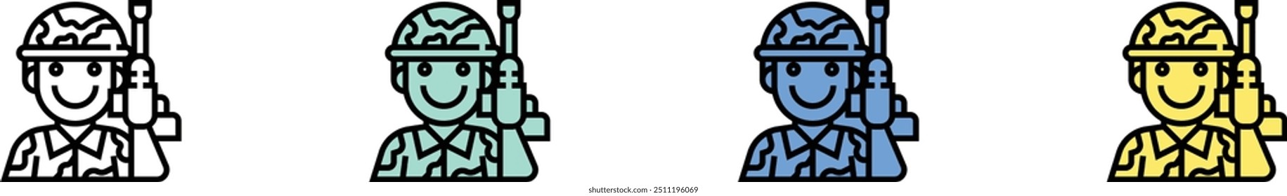 mathematician icon. Outline, Green, Blue and Yellow Style Design Isolated On White Background