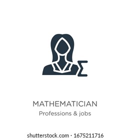 Mathematician icon vector. Trendy flat mathematician icon from professions & jobs collection isolated on white background. Vector illustration can be used for web and mobile graphic design, logo, 