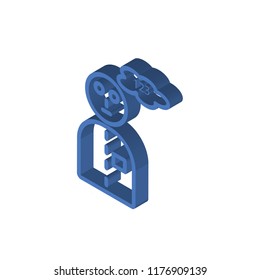 Mathematician isometric left top view 3D icon
