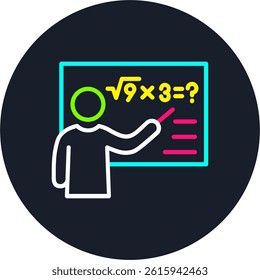 Mathematician Line Multi Colour Circle