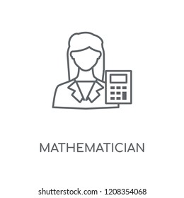Mathematician linear icon. Mathematician concept stroke symbol design. Thin graphic elements vector illustration, outline pattern on a white background, eps 10.