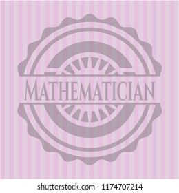 Mathematician retro style pink emblem