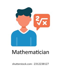 Mathematician Vector  Flat Icon Design illustration. Education and learning Symbol on White background EPS 10 File