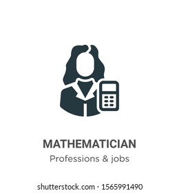 Mathematician vector icon on white background. Flat vector mathematician icon symbol sign from modern professions & jobs collection for mobile concept and web apps design.