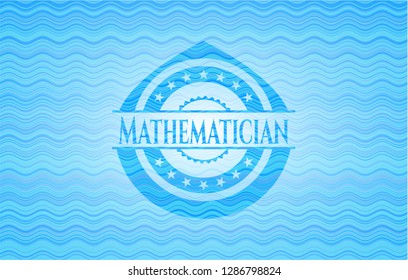 Mathematician water wave badge background.