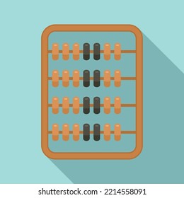 Mathematics abacus icon flat vector. Math calculator. Wooden toy