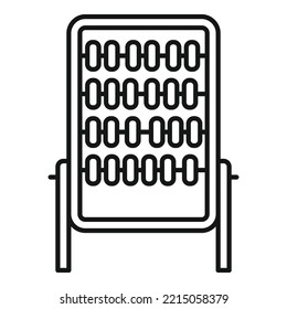 Mathematics abacus icon outline vector. Math calculator. Wooden toy