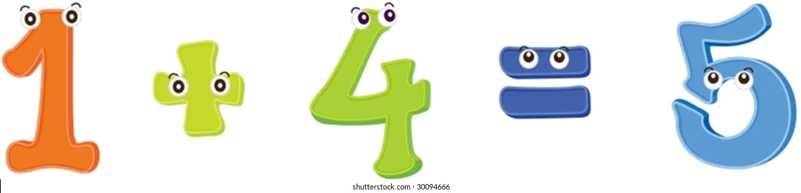 mathematics addition equation illustration for children