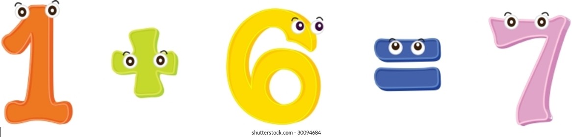 mathematics addition equation illustration for children