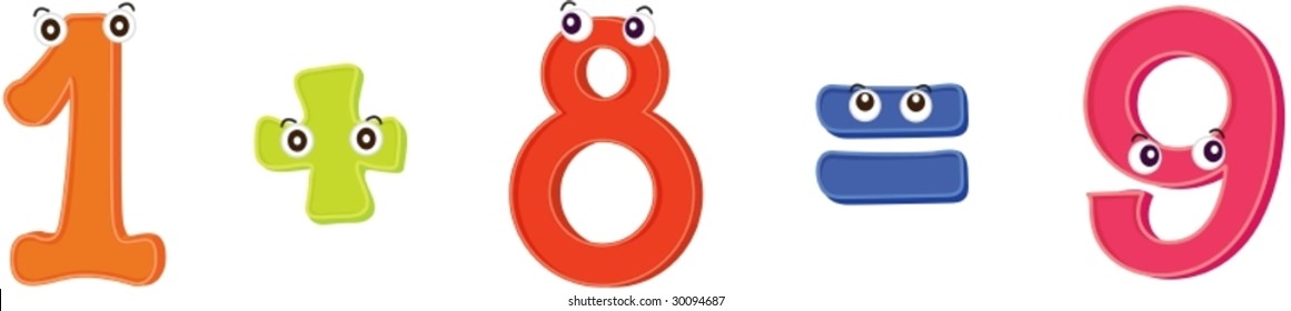 mathematics addition equation illustration for children