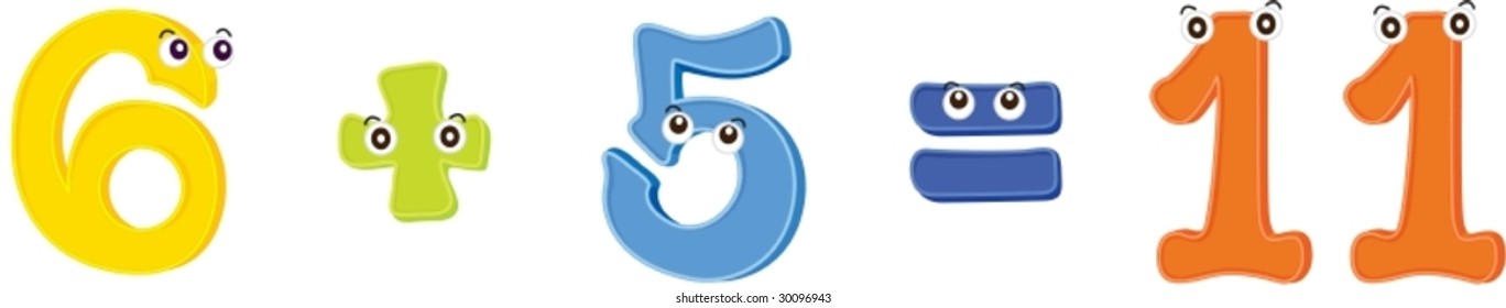 mathematics addition equation illustration for children