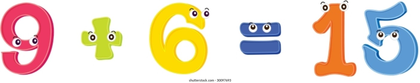 mathematics addition equation illustration for children