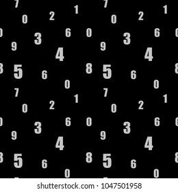 Mathematics background - different numbers in random pattern. School pattern for children.Background for kids. Seamless abstract vector pattern