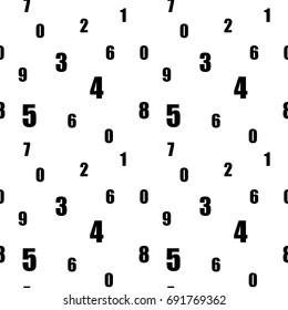 Mathematics background - different numbers in random pattern. School pattern for children.Background for kids. Seamless abstract vector pattern