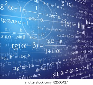 Mathematics background with formulas