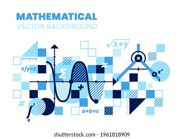 Mathematics background, vector illustration. Best for book cover, poster.
