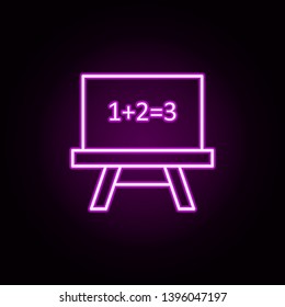 mathematics board neon icon. Elements of education set. Simple icon for websites, web design, mobile app, info graphics