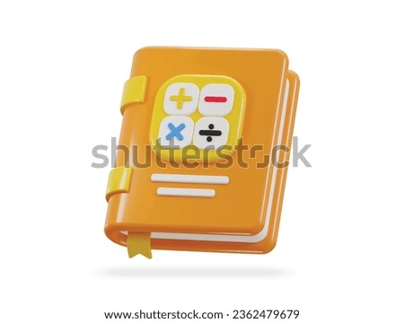 mathematics book 3d icon illustration