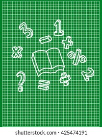 Mathematics book doodle vector art