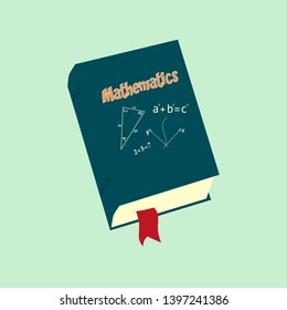 Mathematics. Book with maths doodles with lettering. Education vector illustration.