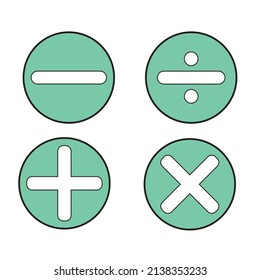 mathematics button vector illustration on white background