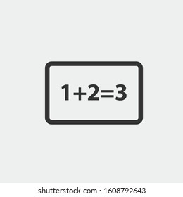 Mathematics calculation board vector icon