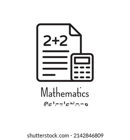 Mathematische Berechnungen, Vektorgrafik Outline Icon Design Illustration. Symbol für Bildungstechnologie auf weißem Hintergrund EPS10-Datei