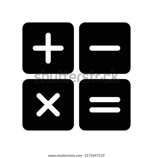 Mathematics. Calculator icon to design the\
calculator application interface. Basic elements of graphic design.\
Editable vector in\
EPS10