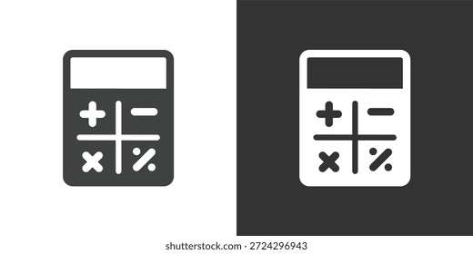 Icono de Calculadora de Matemáticas. Icono de la serie de glifos sólidos