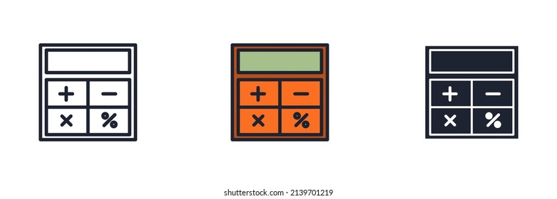 mathematics calculator icon symbol template for graphic and web design collection logo vector illustration
