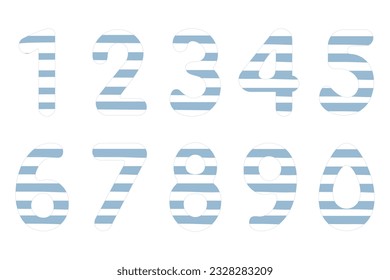 Mathematics for children. Colored cartoon numbers for kids. Numbers for postcards, holidays, birthdays eps