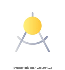 Mathematics class flat gradient two-color ui icon. Math course. Dividers tool. Mathematical instrument. Simple filled pictogram. GUI, UX design for mobile application. Vector isolated RGB illustration