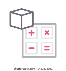 mathematics colour line vector icon