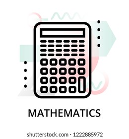 Mathematics concept icon on abstract background from science icons set, for graphic and web design, modern editable line vector illustration