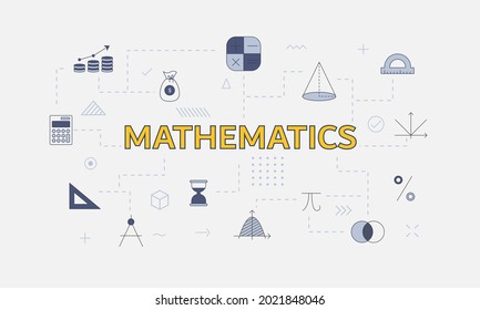 Mathematik-Konzept mit Symbolsatz mit einem großen Wort oder Text im Zentrum