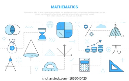 mathematics concept with icon set template banner with modern blue color style - Powered by Shutterstock - Get 15% off with code: PIKWIZARD15
