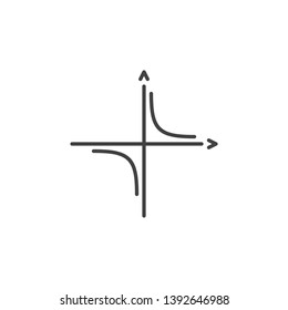 Mathematics Coordinate Axis vector outline icon. Math concept linear symbol or design element