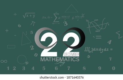 Mathematics Day 22 december Illustration on green background