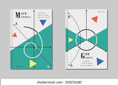 Mathematik-Design. Abstrakte geometrische Formen und Zeichen. Kreative Vorlage für Broschüren, Plakate, Banner und Flyer.